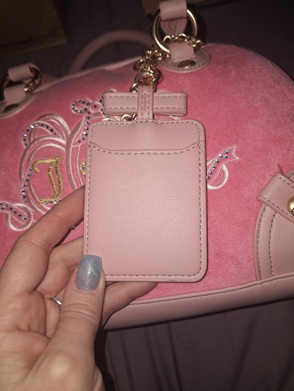 EXCLUSIVE Juicy Couture Pink Suede Dome Satchel with Gold Charm - Picture 4 of 9